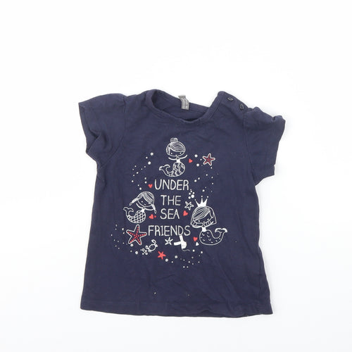 Losan Girls Blue   Basic T-Shirt Size 18-24 Months
