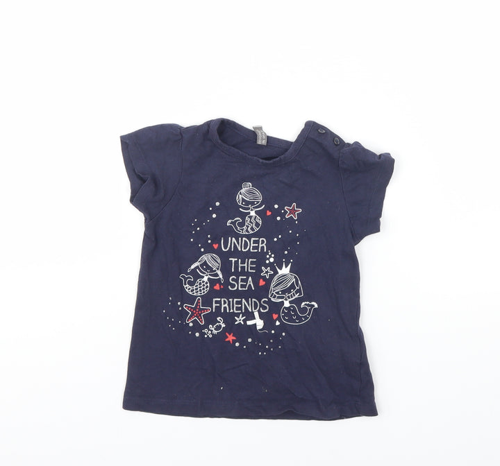 Losan Girls Blue Basic T-Shirt Size 18-24 Months