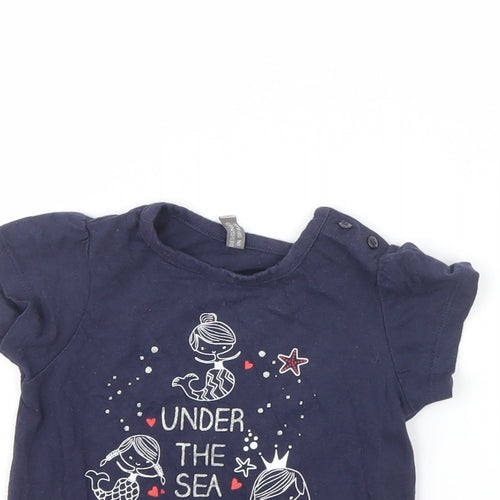 Losan Girls Blue   Basic T-Shirt Size 18-24 Months