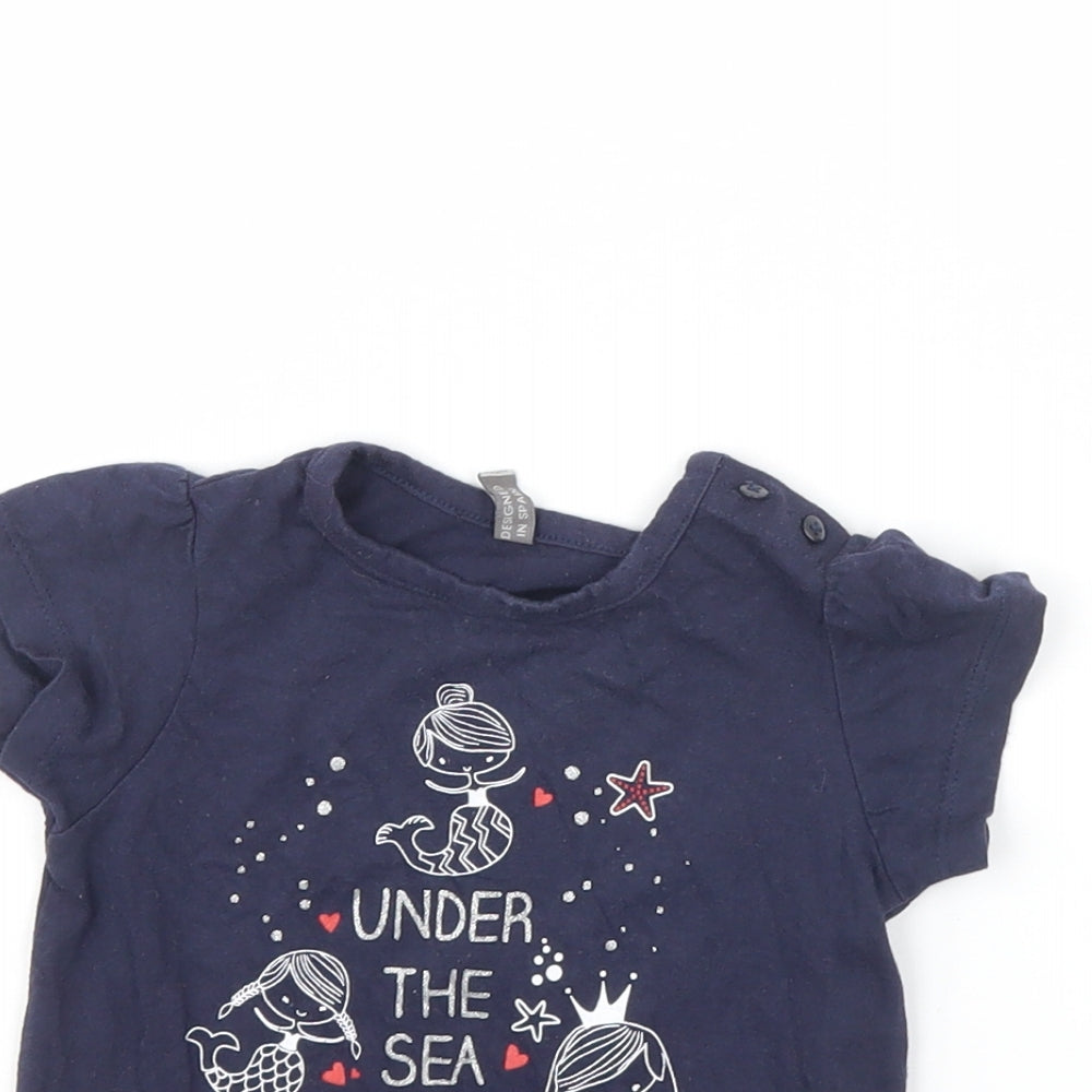 Losan Girls Blue   Basic T-Shirt Size 18-24 Months