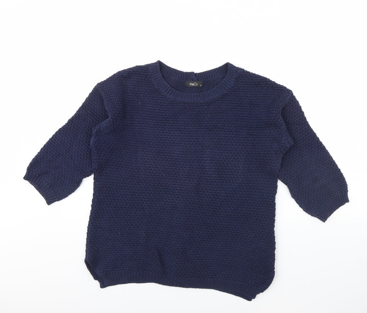 M&Co Womens Blue Pullover Jumper Size 12