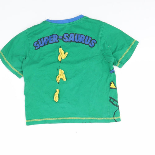 Primark Boys Green   Basic T-Shirt Size 6 Years  - Dinosaur
