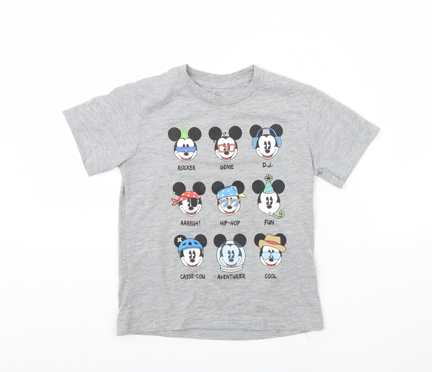 Disney Boys Grey   Basic T-Shirt Size 6 Years