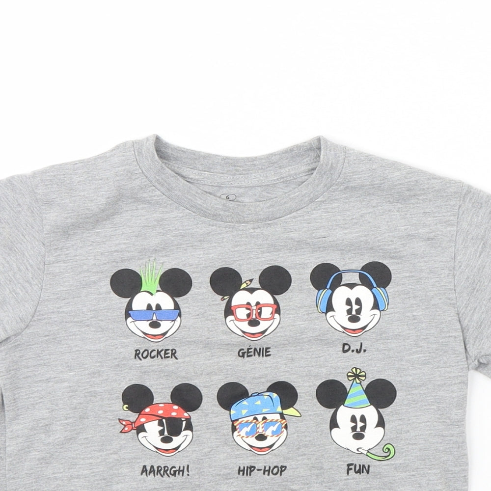 Disney Boys Grey   Basic T-Shirt Size 6 Years