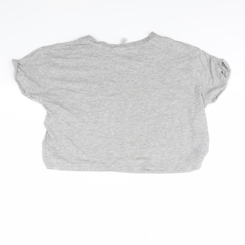 Divided Womens Grey   Cropped T-Shirt Size S
