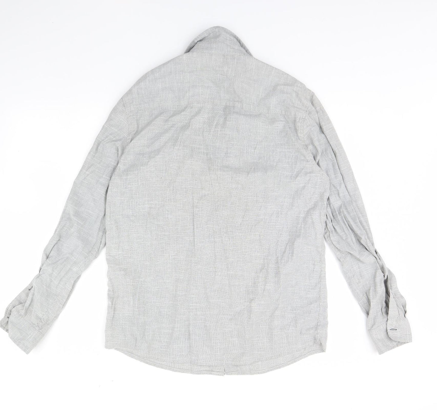 Peacocks Mens Grey    Dress Shirt Size L