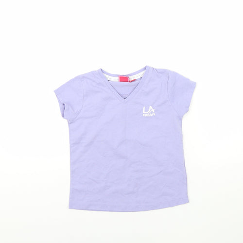 LA Gear Girls Purple   Basic T-Shirt Size 7 Years