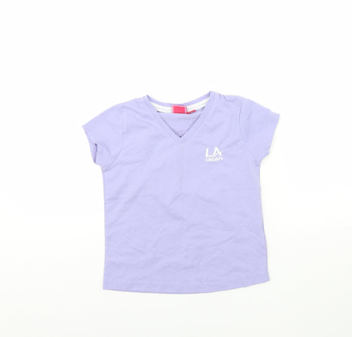 LA Gear Girls Purple Basic T-Shirt Size 7 Years
