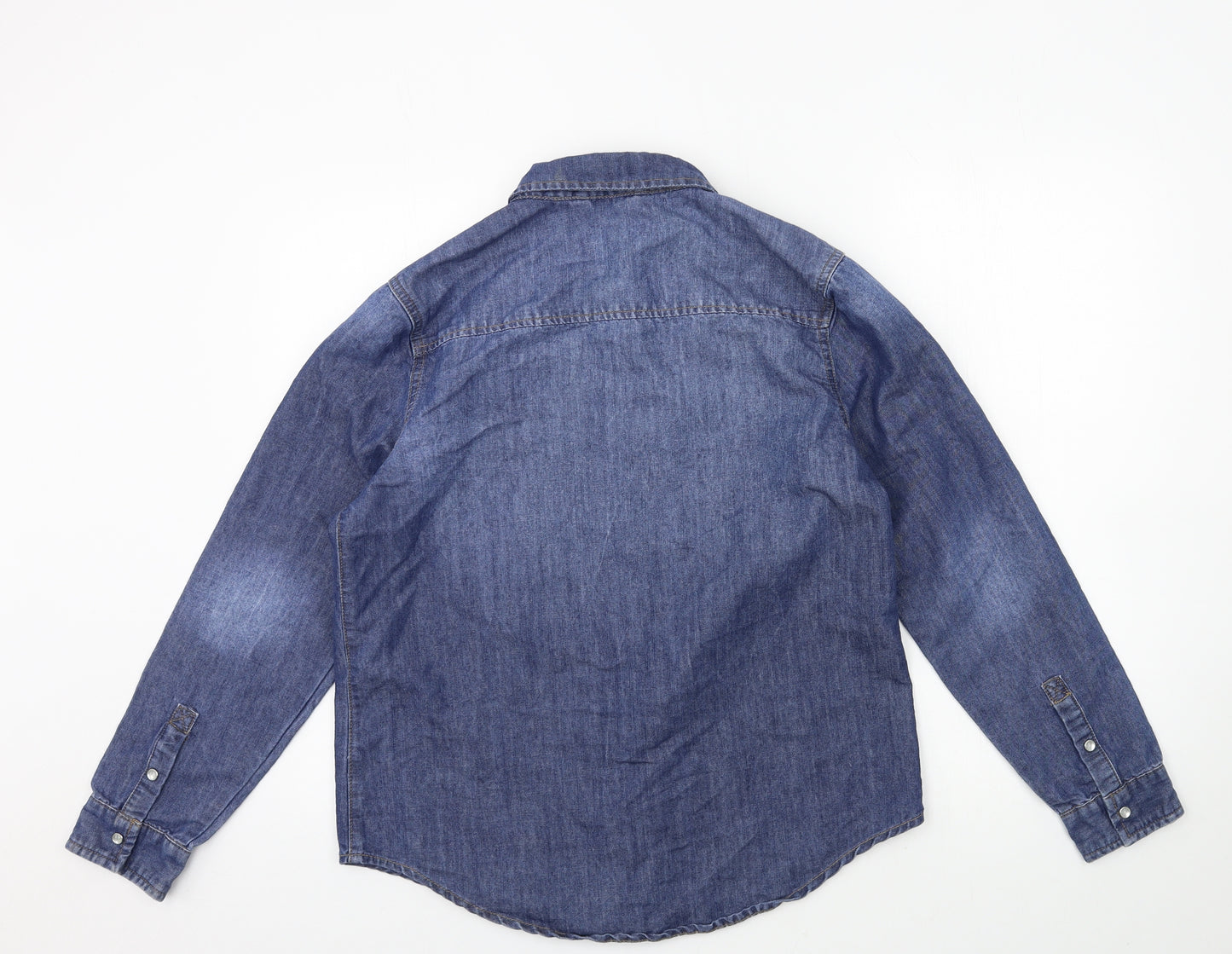 George Womens Blue  Denim Basic Button-Up Size 12