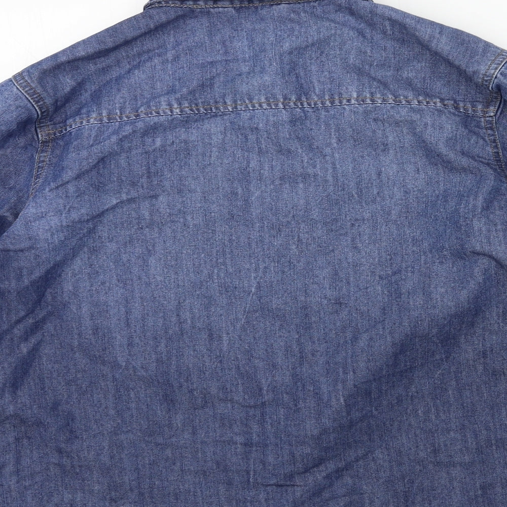 George Womens Blue  Denim Basic Button-Up Size 12