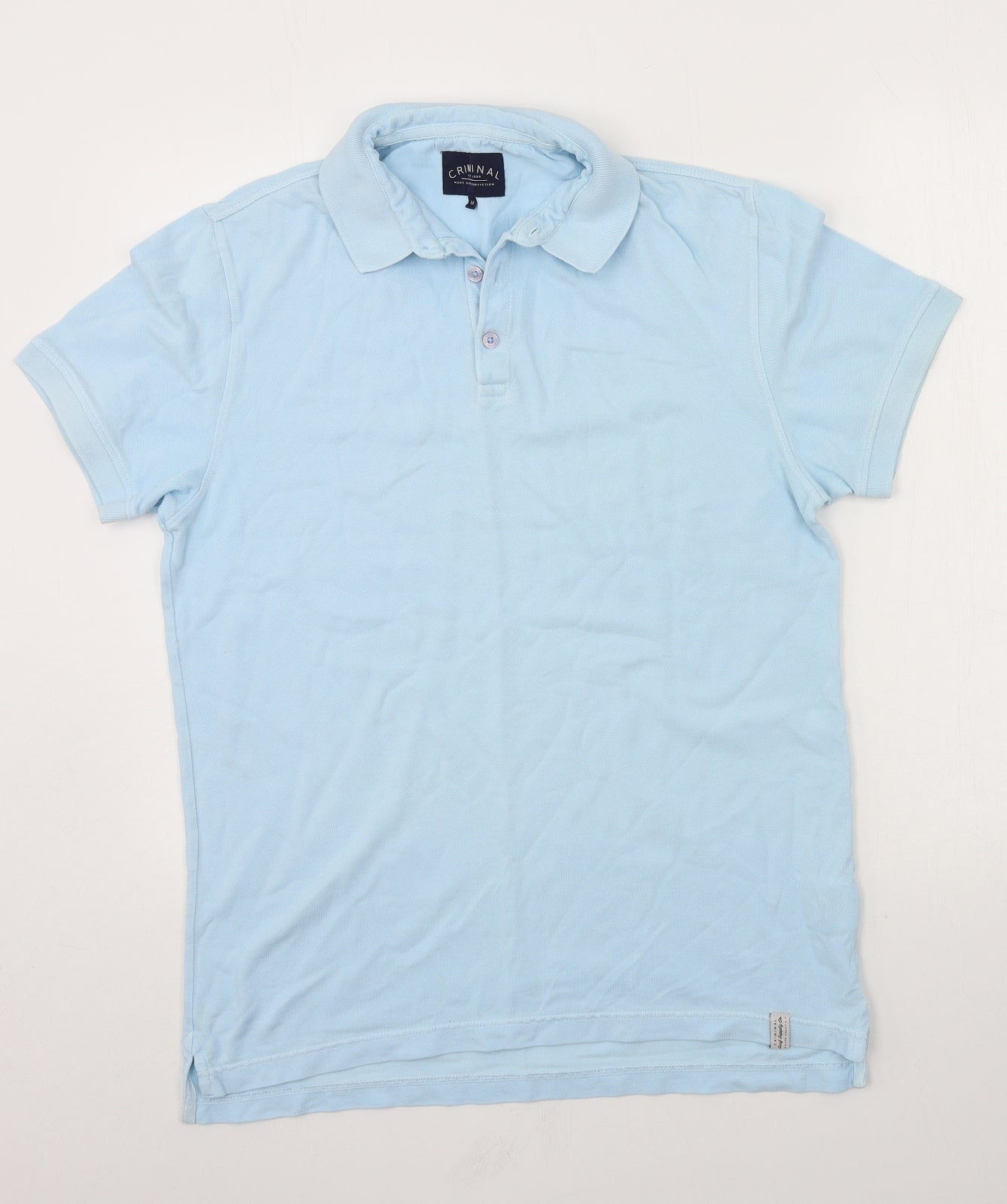 Criminal Mens Blue  Jersey  Polo Size M