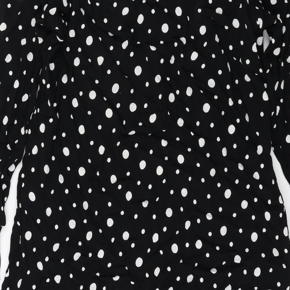 Marks and Spencer Womens Black Polka Dot  A-Line  Size 14