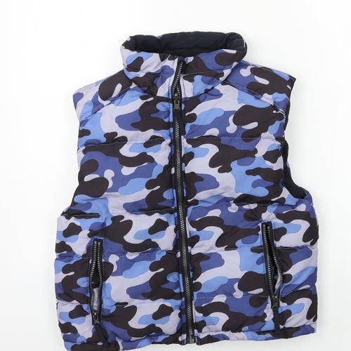 WTX Boys Blue Camouflage  Gilet Jacket Size S