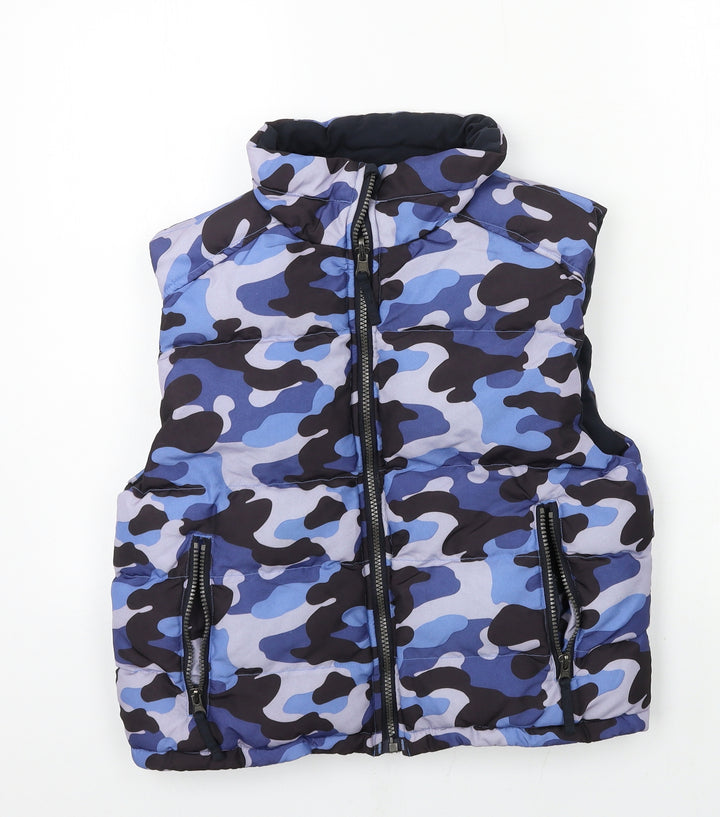 WTX Boys Blue Camouflage Gilet Jacket Size S