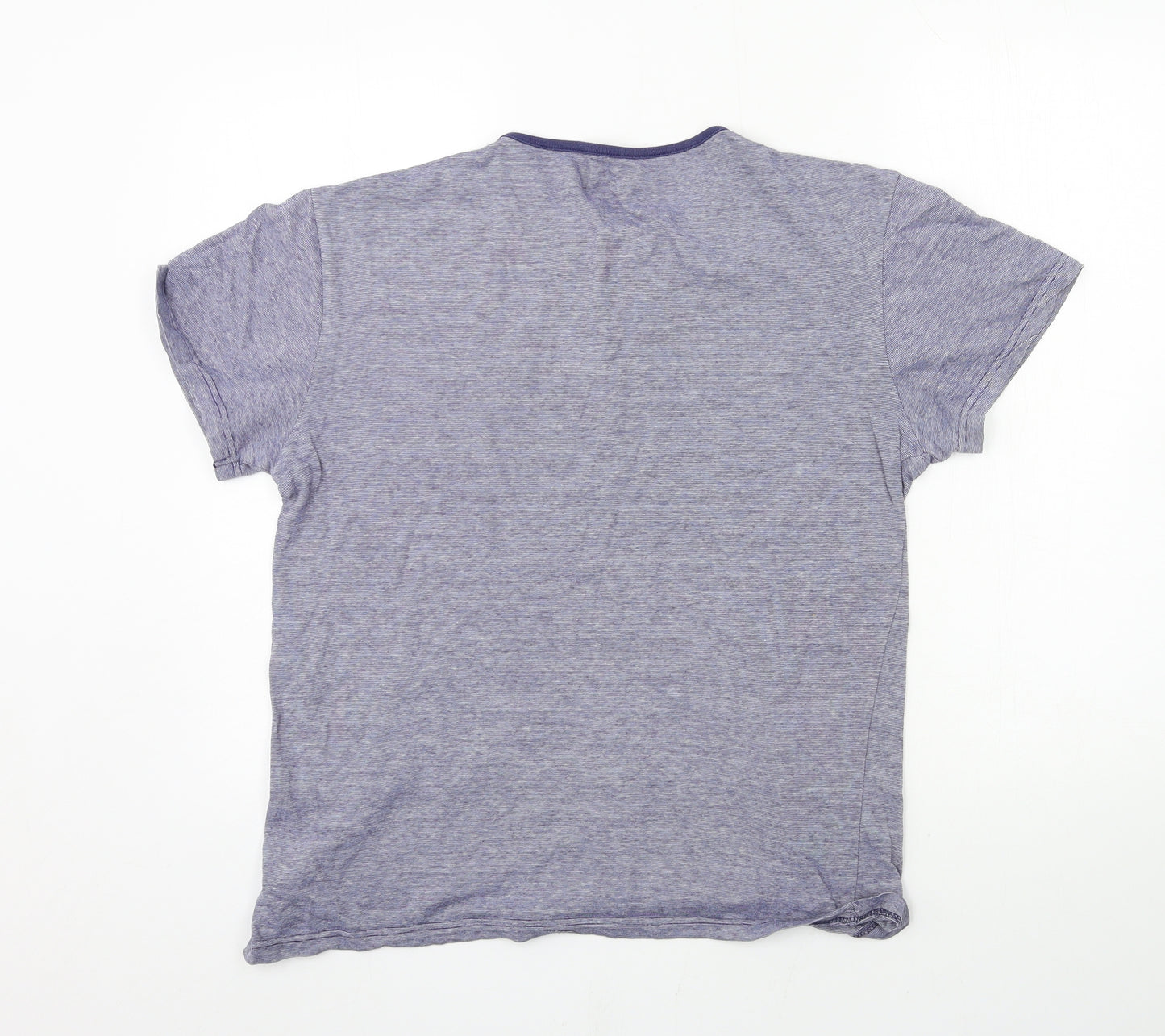 Prworn Mens Blue Striped Jersey  T-Shirt Size M