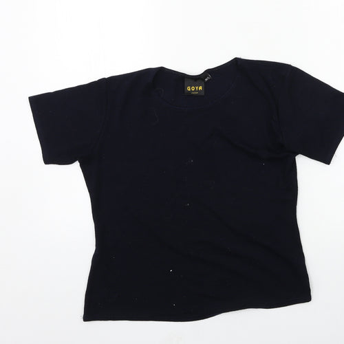 Goya Womens Blue  Jersey Basic T-Shirt Size M