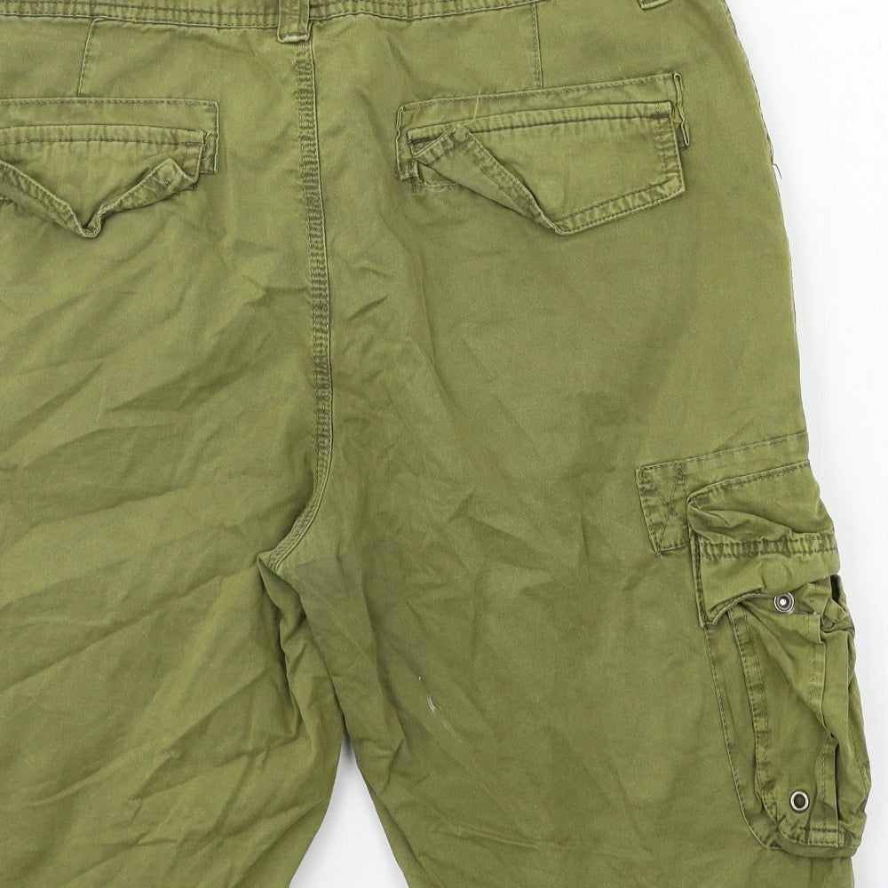 Raw x Mens Green   Cargo Shorts Size 34 in