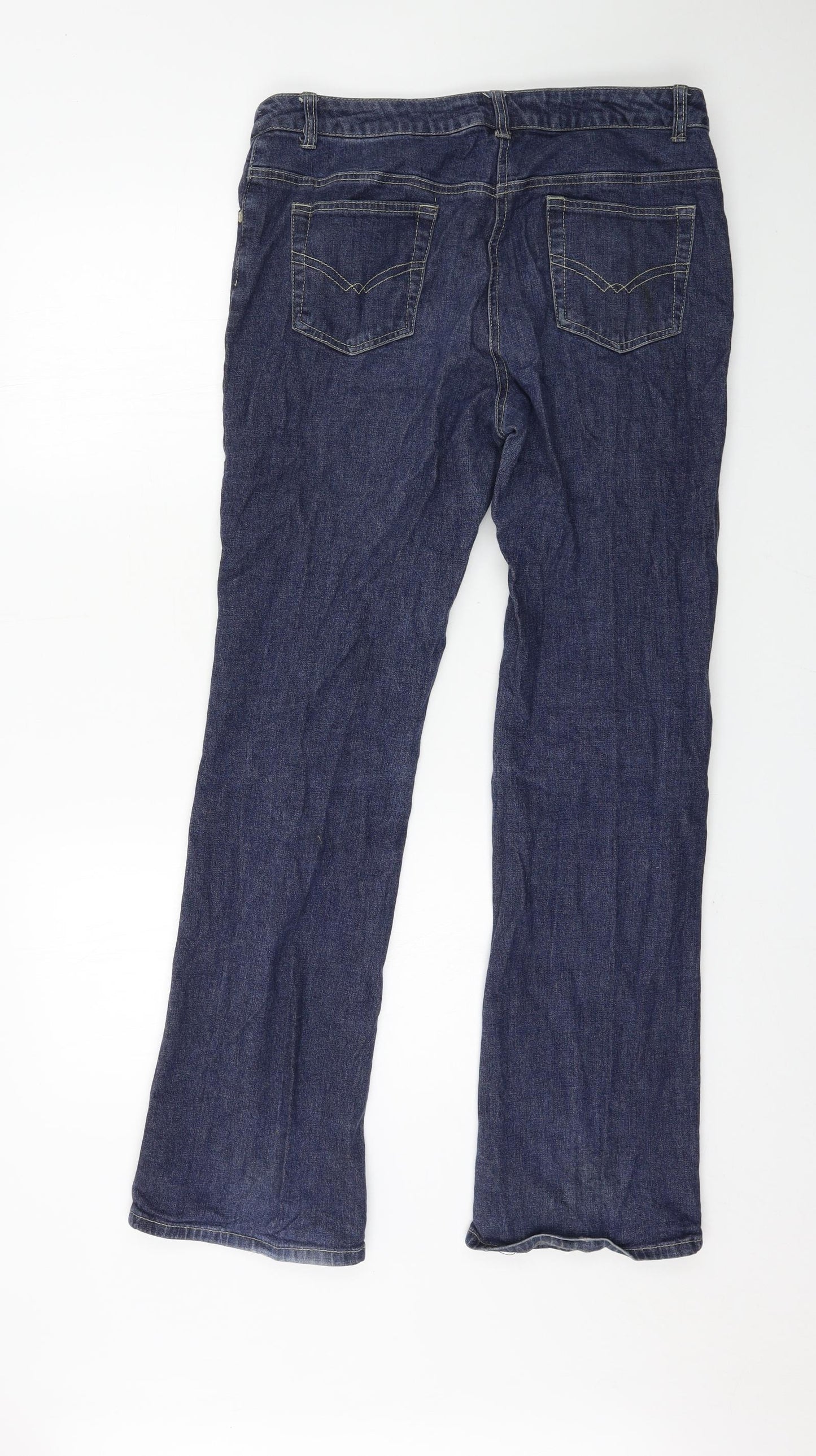 Casual Basix Womens Blue  Denim Straight Jeans Size 12 L29 in