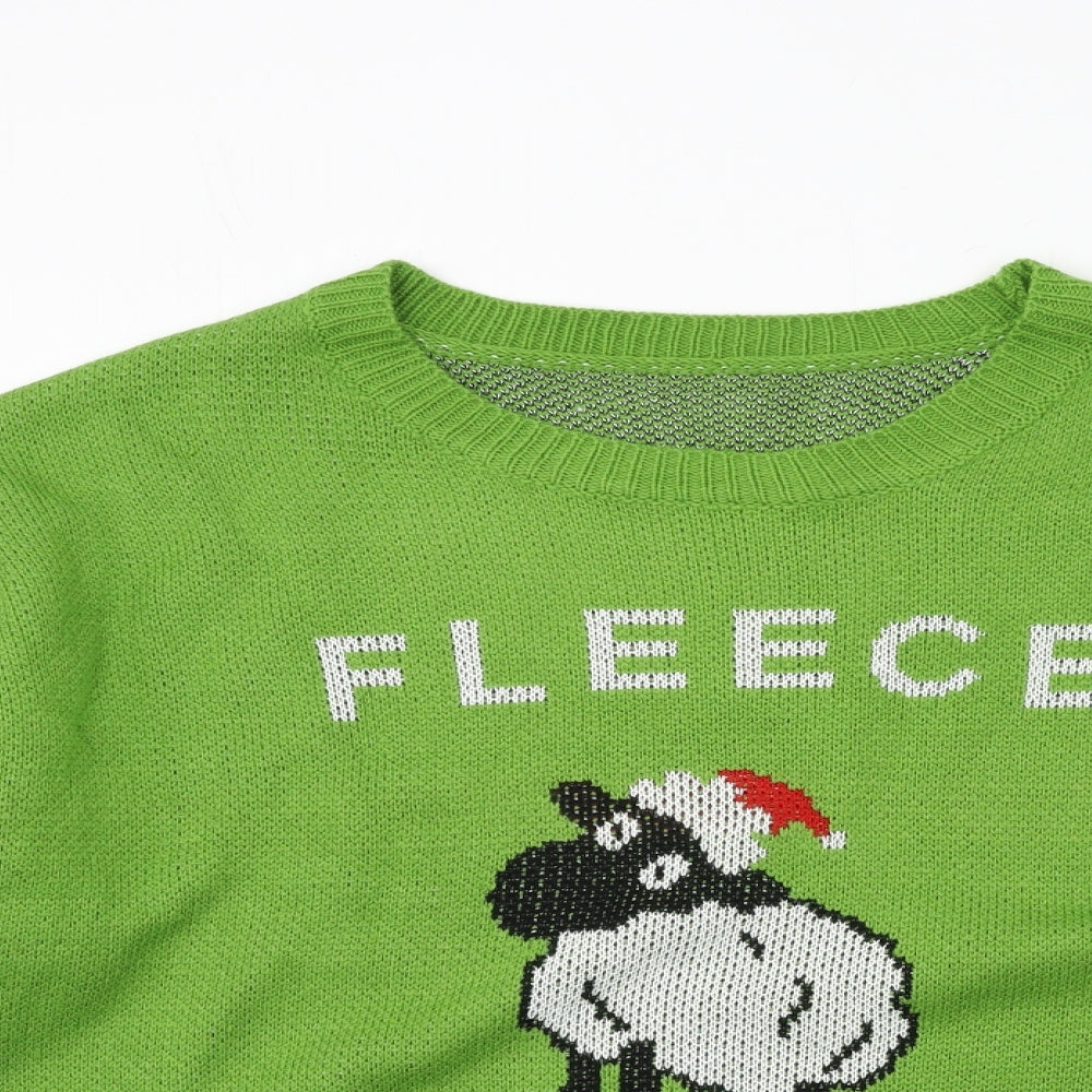 SheIn Womens Green  Knit Pullover Jumper Size 3XL  - Fleece Navidad