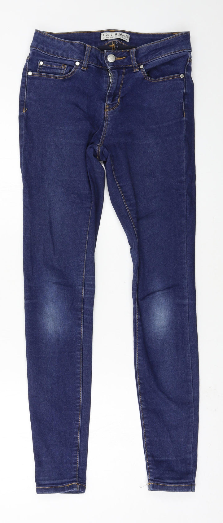 Denim & Co. Womens Blue Denim Skinny Jeans Size 6 L27 in