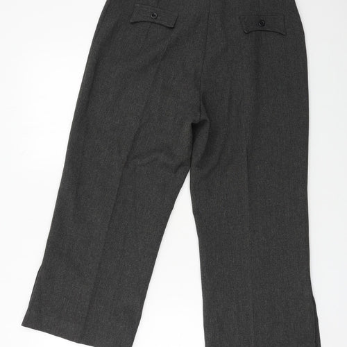 Zet Ka Moda Womens Grey   Cropped Trousers Size 14 L22 in