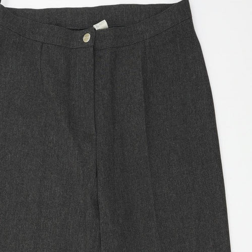 Zet Ka Moda Womens Grey   Cropped Trousers Size 14 L22 in