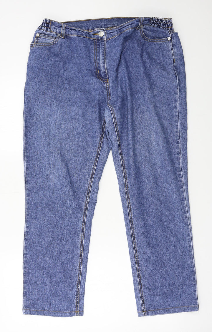 Cellbes Womens Blue Denim Straight Jeans Size 36 in L26 in