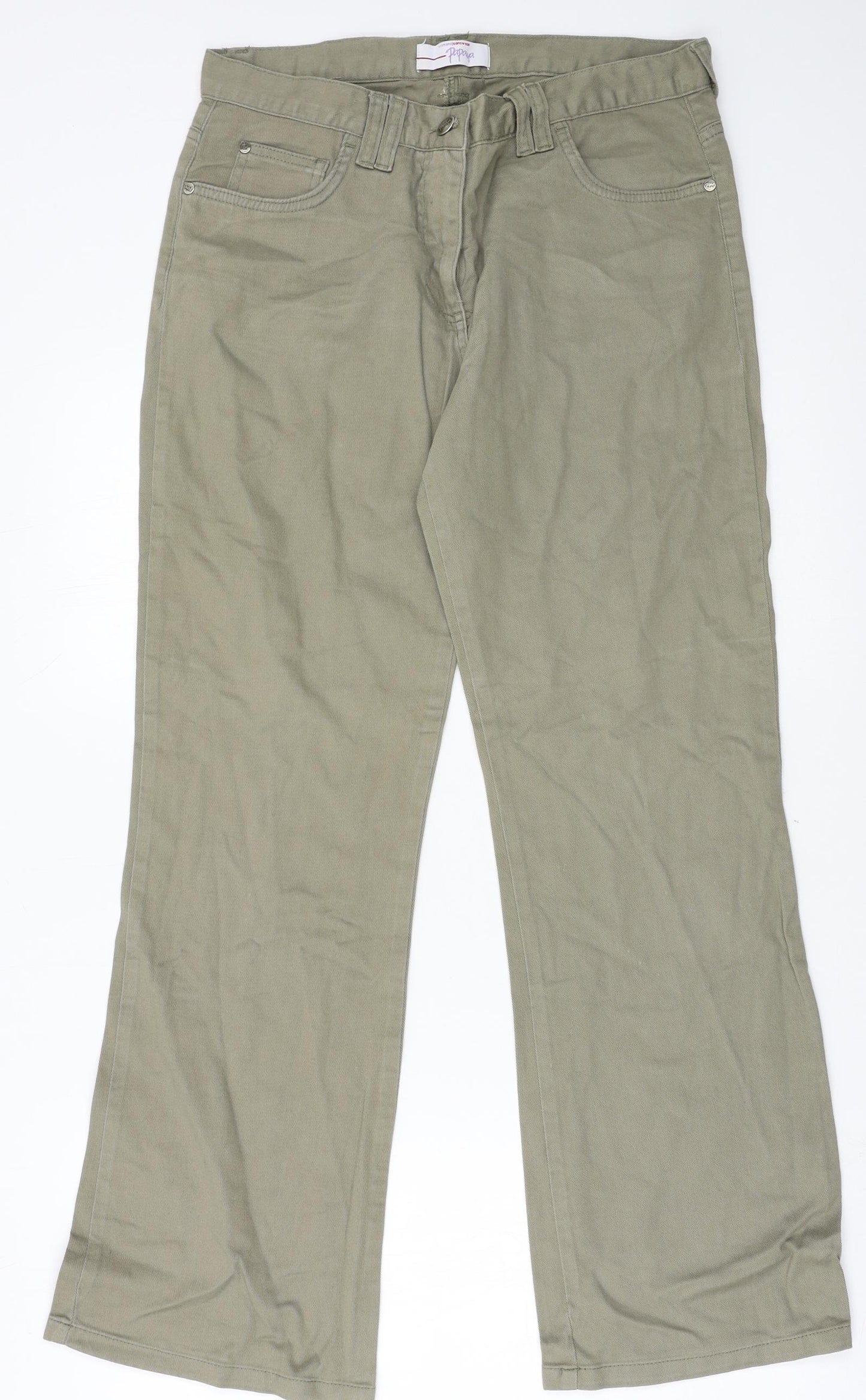 Papaya Womens Green   Straight Jeans Size 12 L29 in