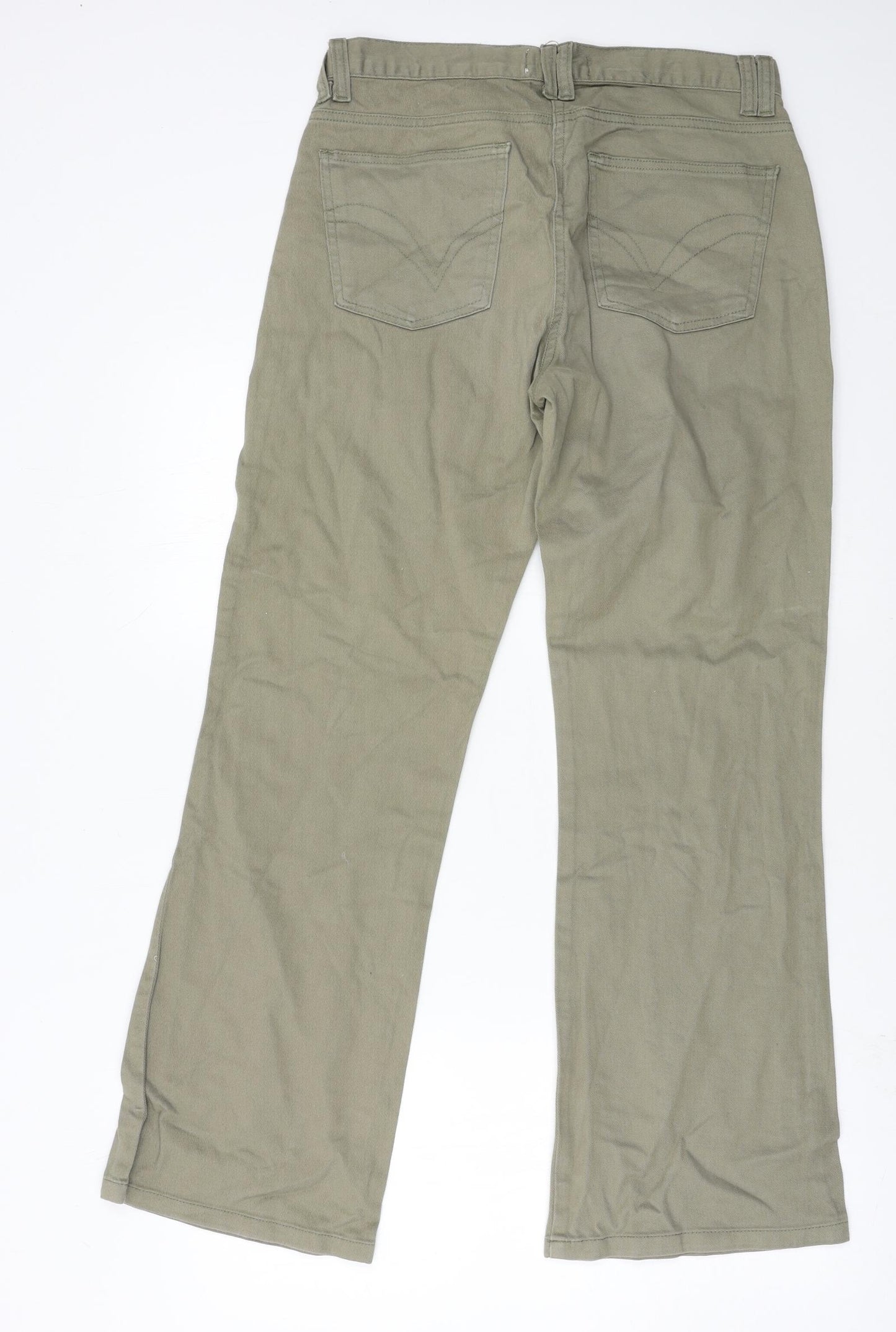 Papaya Womens Green   Straight Jeans Size 12 L29 in