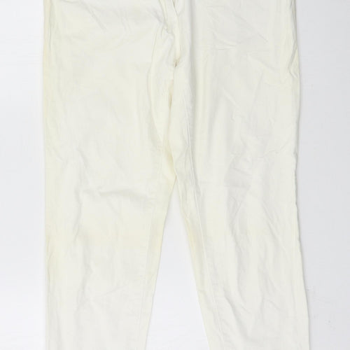 H&M Womens Ivory  Denim Skinny Jeans Size 14 L26 in