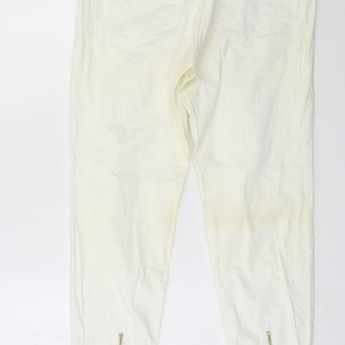 H&M Womens Ivory  Denim Skinny Jeans Size 14 L26 in