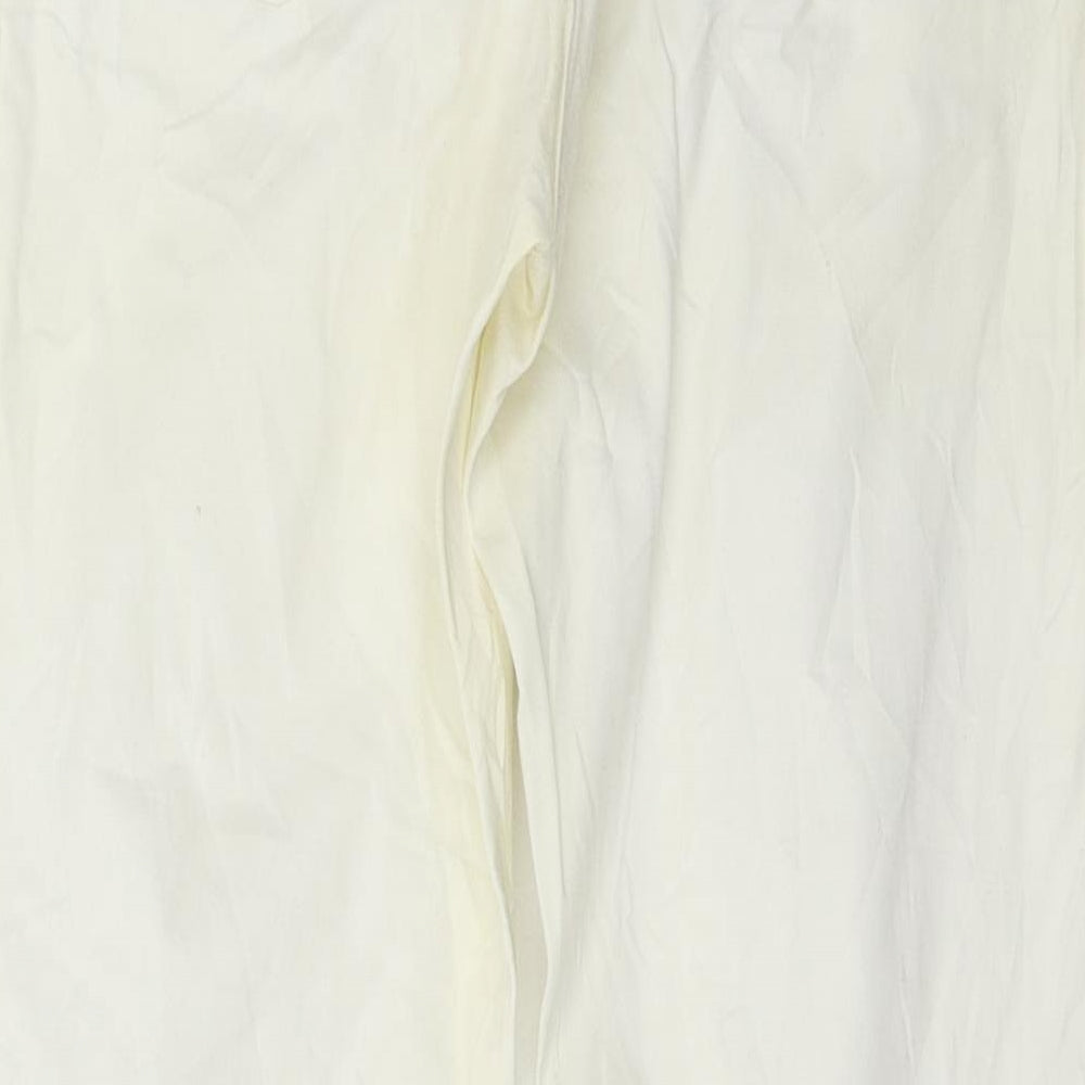 H&M Womens Ivory  Denim Skinny Jeans Size 14 L26 in