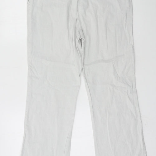 Per Una Womens Grey Striped  Trousers  Size 12 L28 in