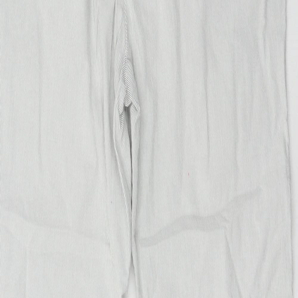 Per Una Womens Grey Striped  Trousers  Size 12 L28 in