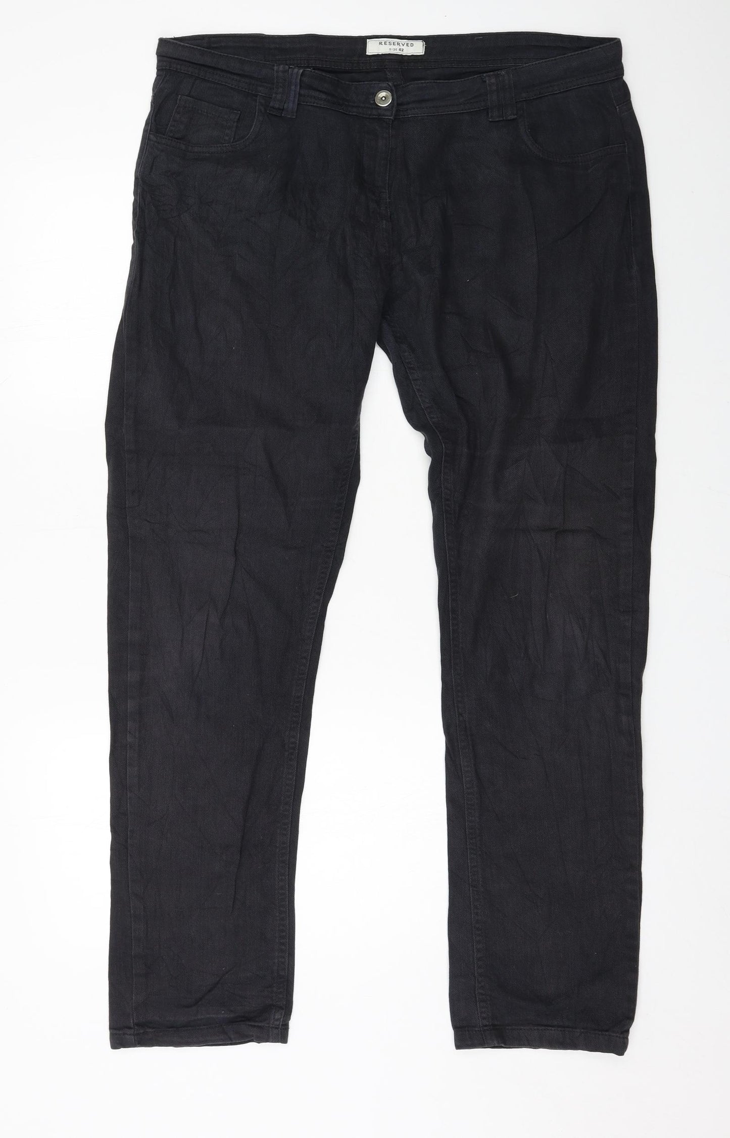 RESERVED Womens Grey  Denim Straight Jeans Size 14 L20 in