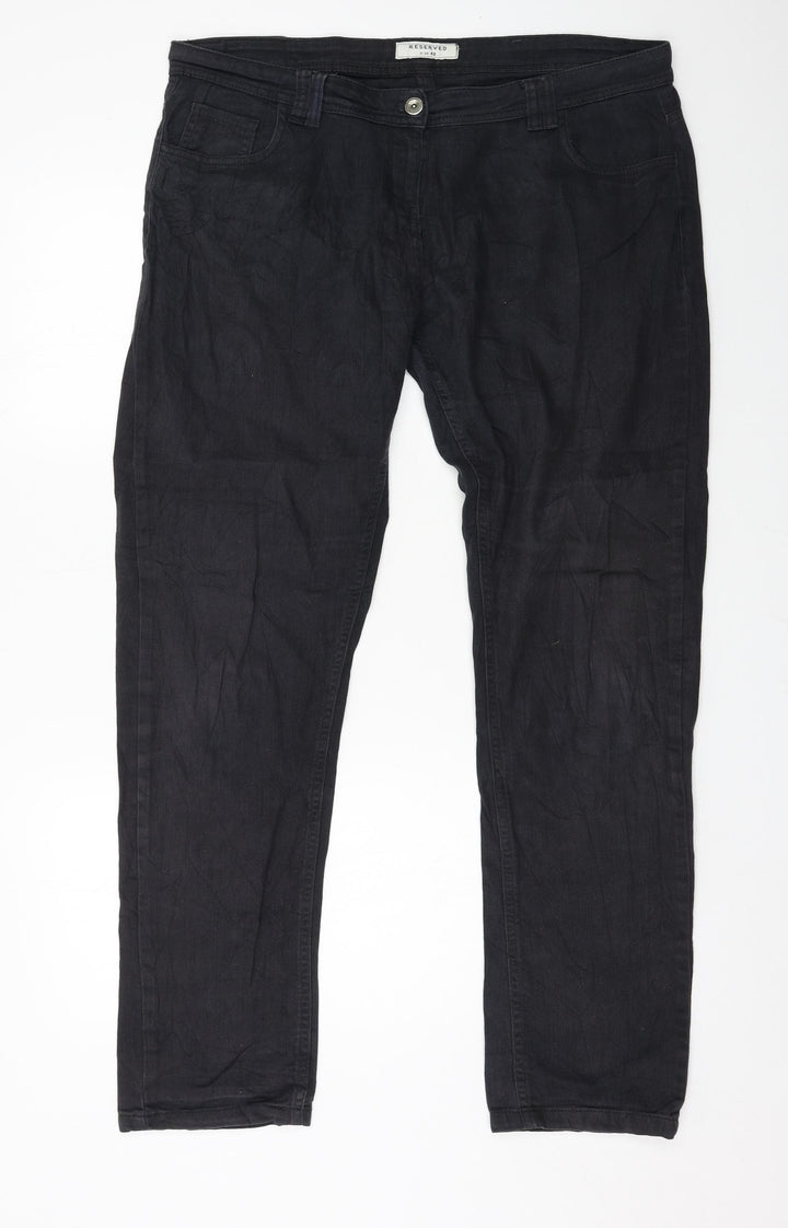RESERVED Womens Grey  Denim Straight Jeans Size 14 L20 in