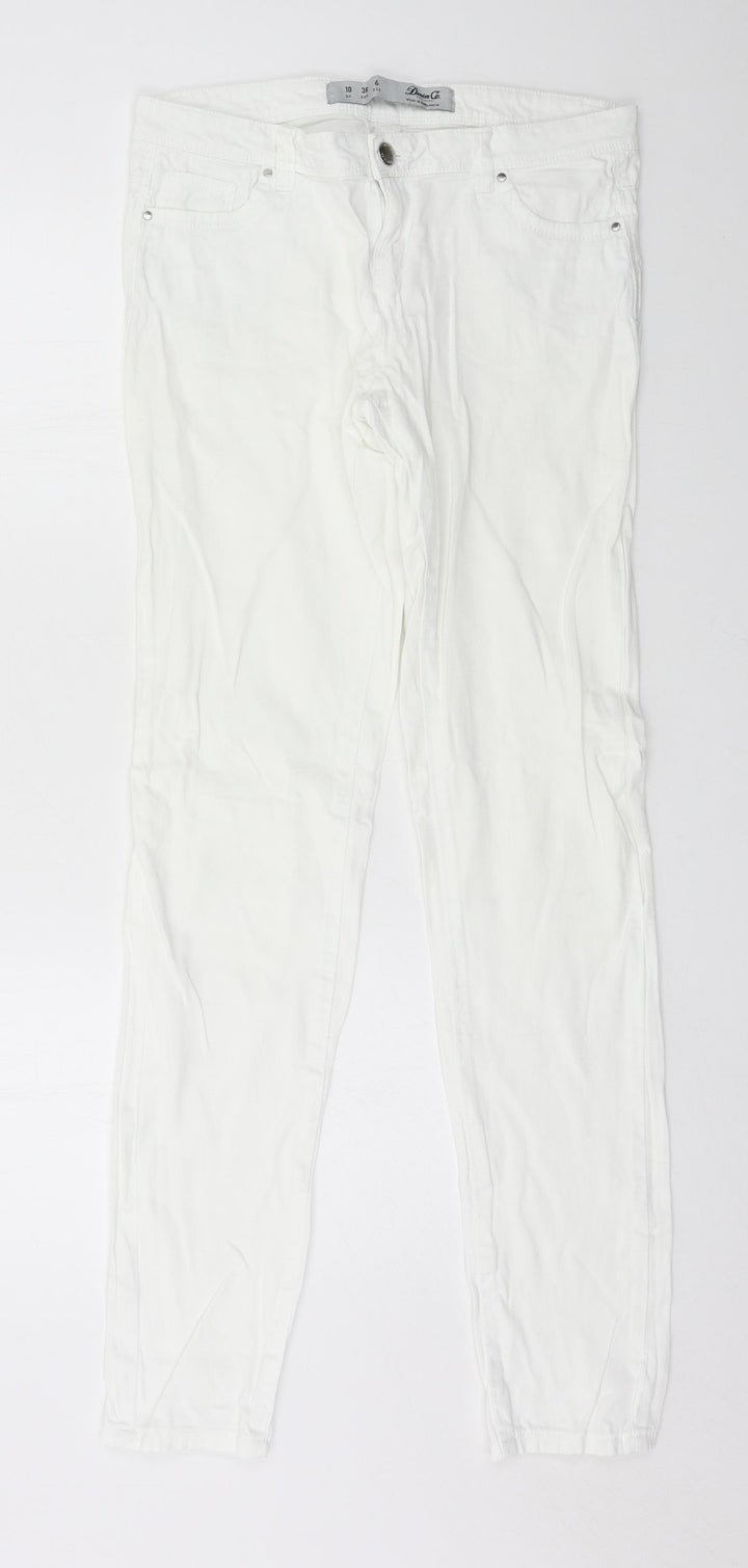Denim & Co. Womens White  Denim Skinny Jeans Size 10 L31 in