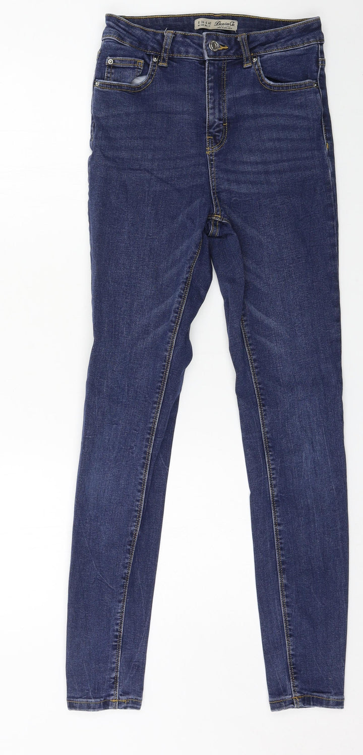 Denim & Co. Womens Blue Denim Skinny Jeans Size 8 L27 in