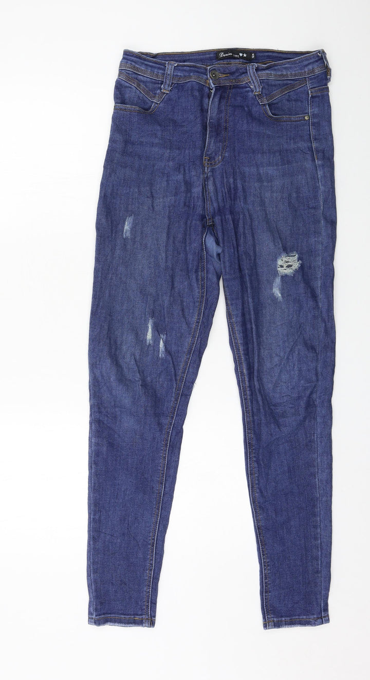 Denim Life Womens Black  Denim Skinny Jeans Size 10 L28 in