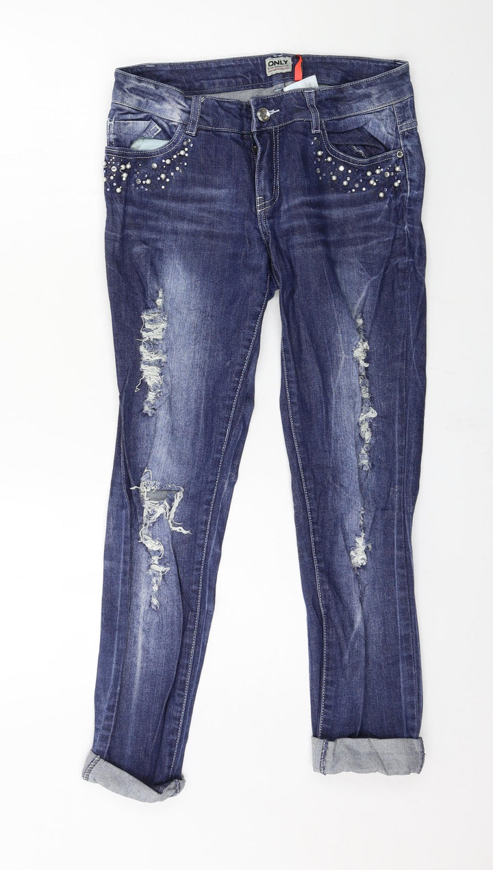 Only Womens Blue Denim Straight Jeans Size 28 in L32 in