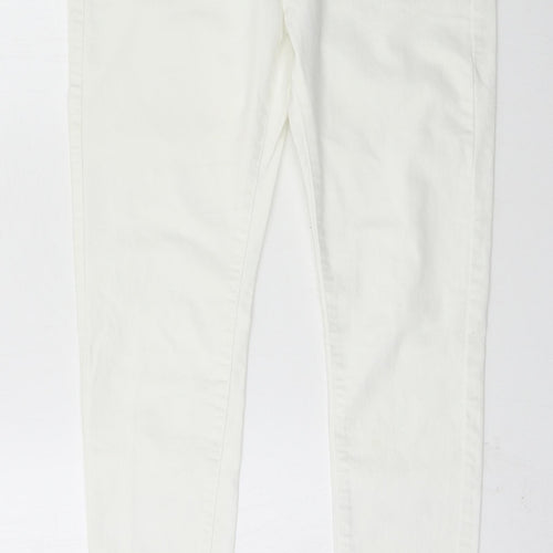 Denim & Co. Womens White  Denim Skinny Jeans Size 10 L28 in