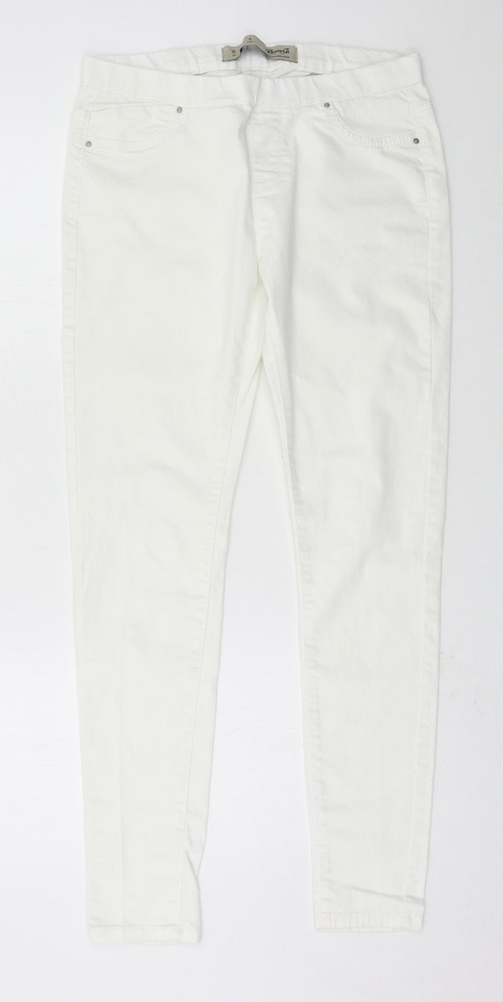 Denim & Co. Womens White Denim Skinny Jeans Size 10 L28 in