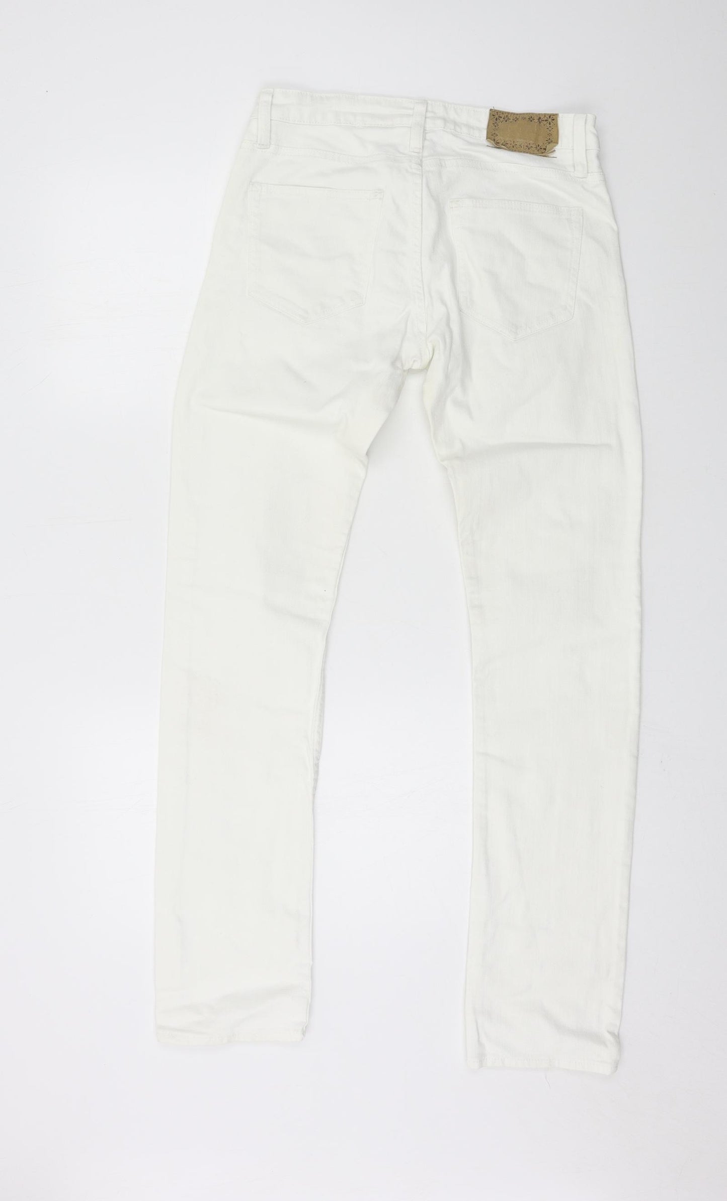 H&M Womens White  Denim Straight Jeans Size 8 L29 in