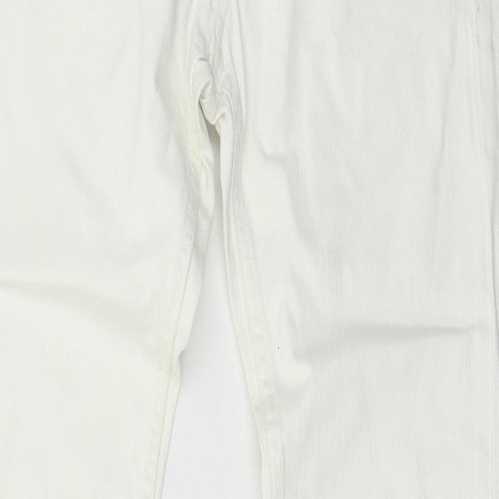 H&M Womens White  Denim Straight Jeans Size 8 L29 in