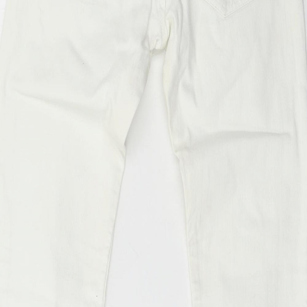 H&M Womens White  Denim Straight Jeans Size 8 L29 in