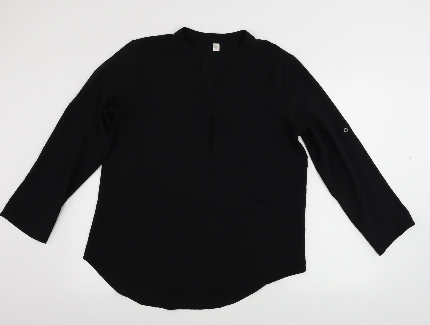 elfin  Womens Black   Basic Blouse Size M