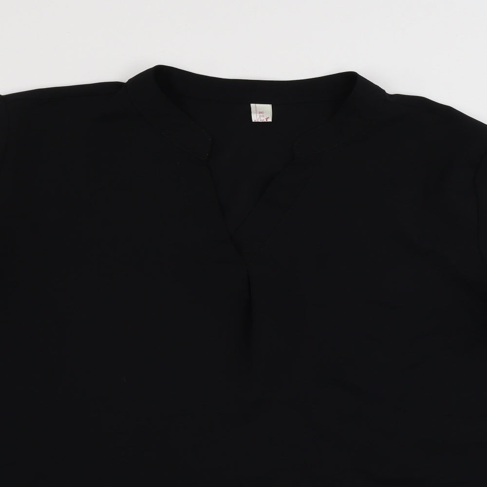 elfin  Womens Black   Basic Blouse Size M