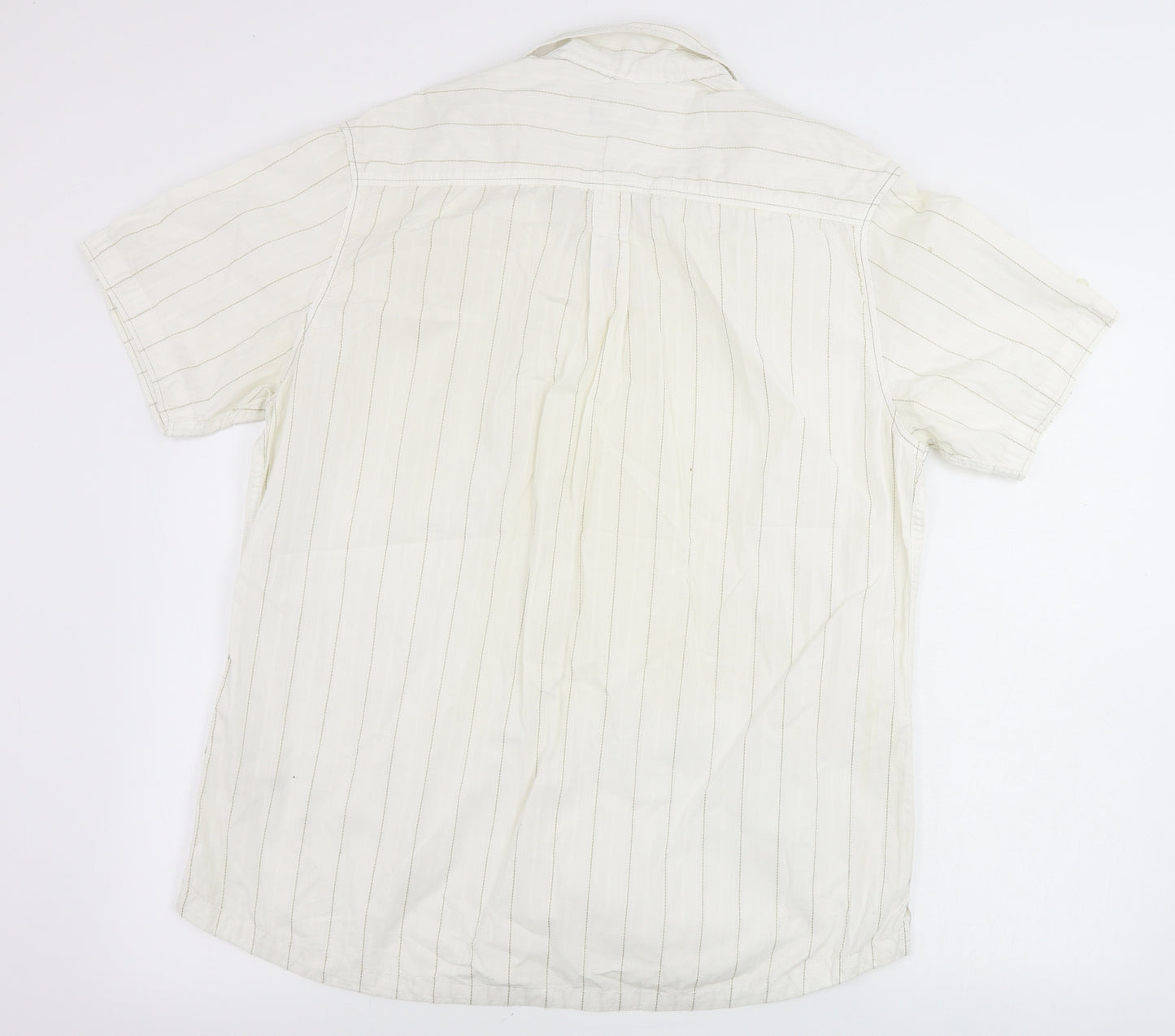 Burton Mens Ivory Striped   Polo Size L