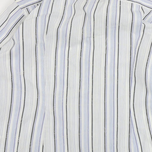 Burton Mens White Striped   Button-Up Size L
