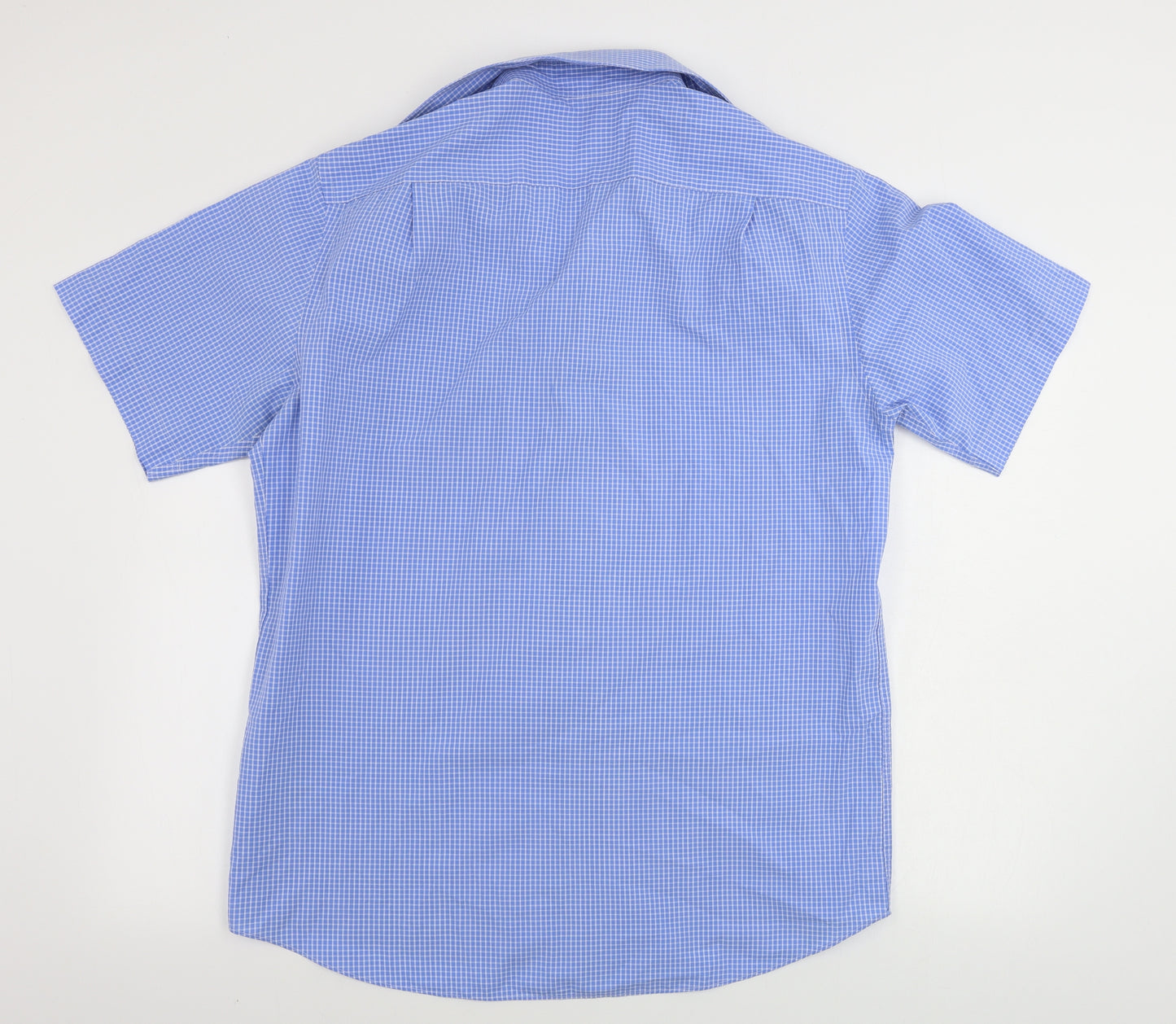 Marks and Spencer  Mens Blue Check   Button-Up Size 16